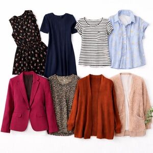Size XL-XXL Lot of 8 Women’s Clothing Lot Dresses Tops Cardigan Blazer Bundle
